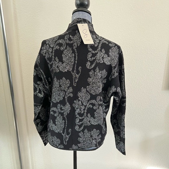 NWT Sioni Black with Silver Metallic Sweater - Picture 5 of 8